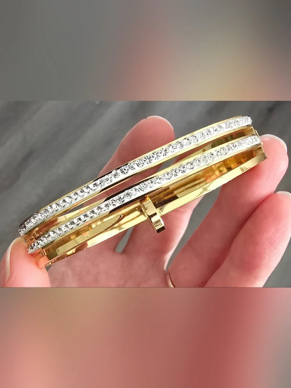 Gold Crystal-Accented Women's Bracelet